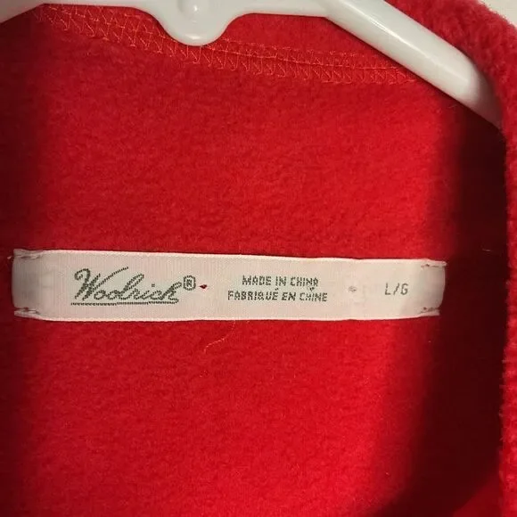 Woolrich Women’s Red/Yellow Wool Blend 1/4 Zip Long Sleeve Sweater Size L - Picture 3 of 8